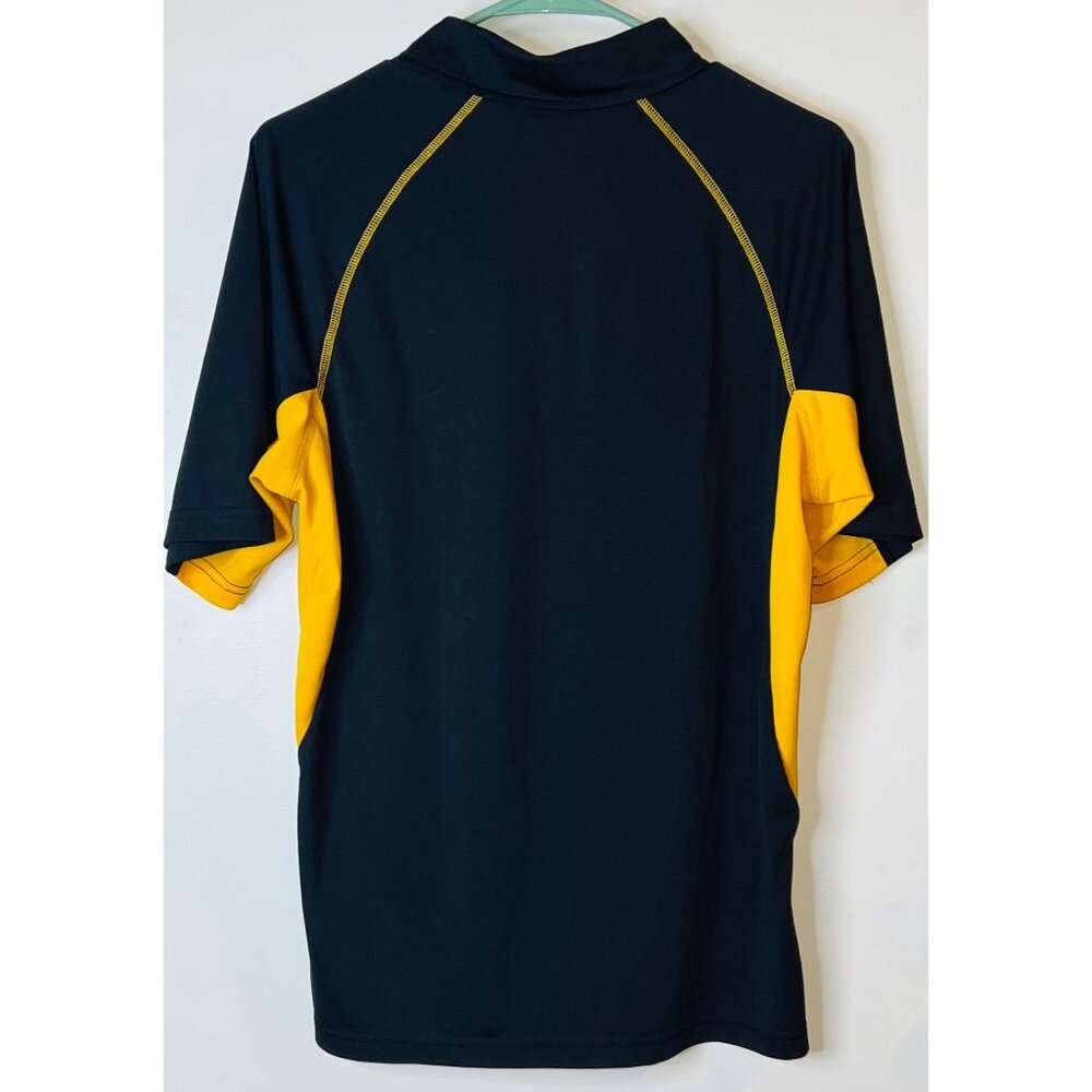 Pittsburgh Steelers NFL Team Apparel Polo Shirt Mens Medium Black & Yellow - Picture 2 of 4